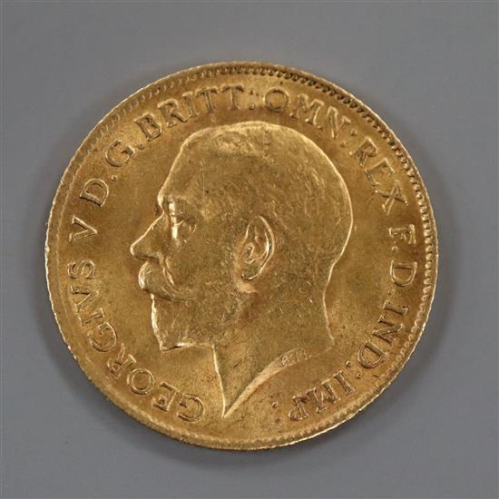 A George V 1912 gold half sovereign.